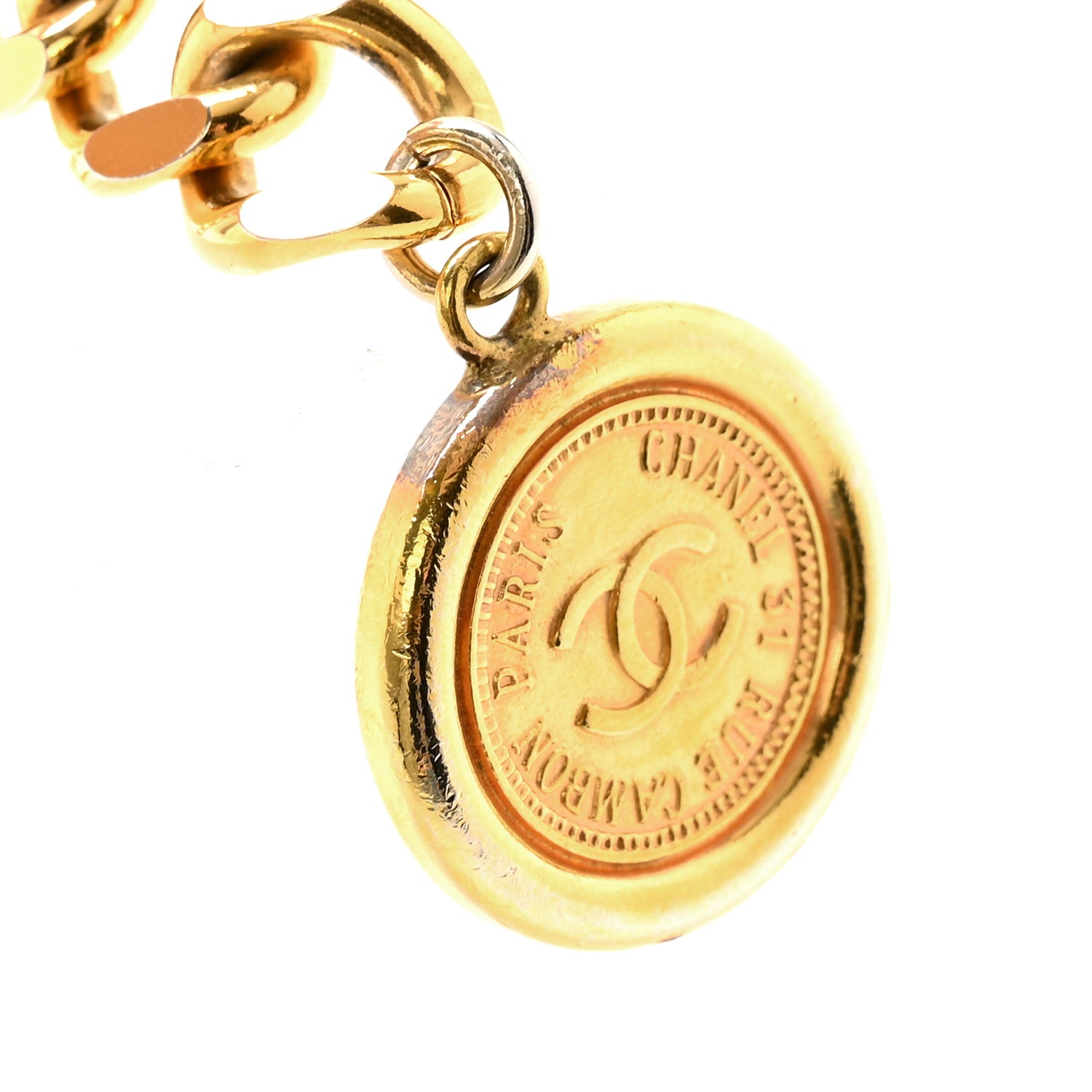 Chanel Metal Chain CC Medallion Belt Gold 5 of 8