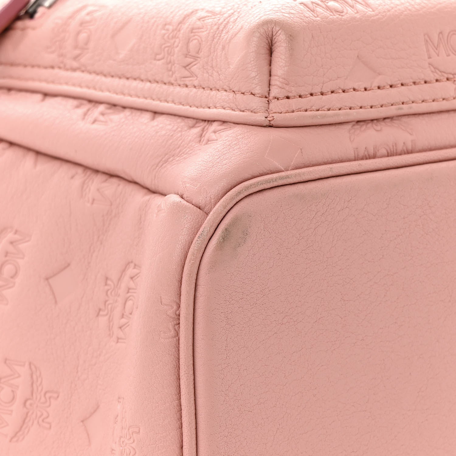 MCM Calfskin Ottomar Monogram Small Backpack Pink 11 of 12