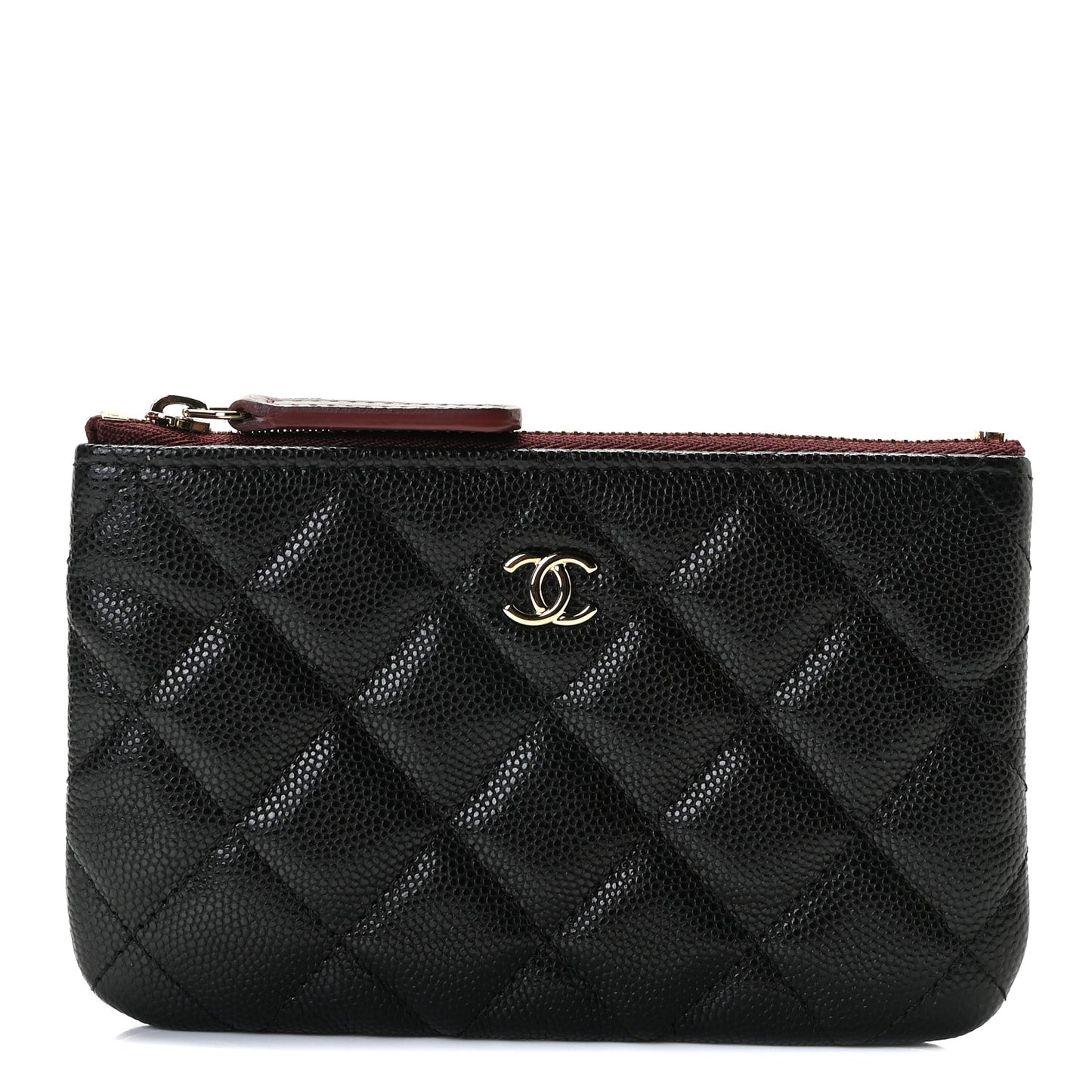 Caviar Quilted Small Cosmetic Case Black