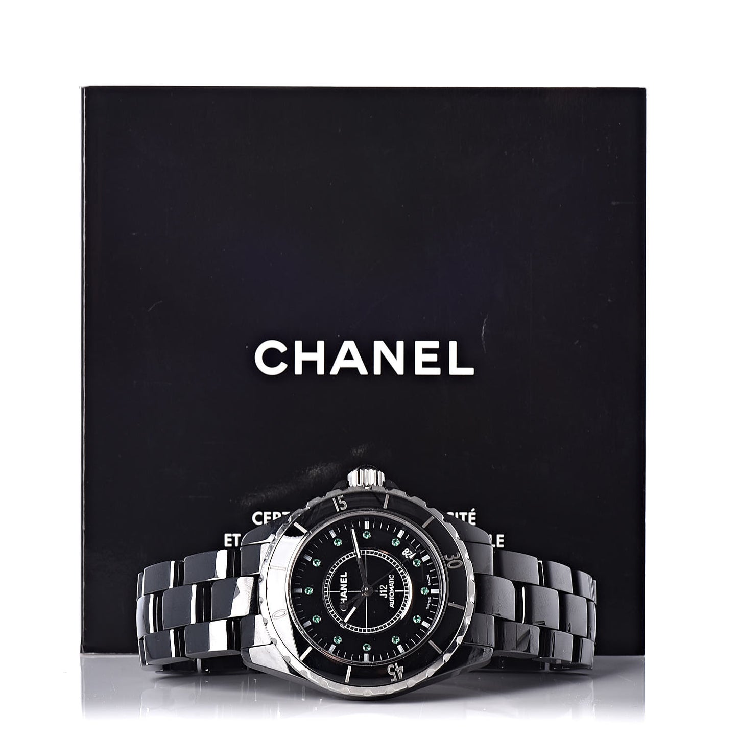 Stainless Steel Ceramic Emerald 38mm J12 Automatic Watch Black