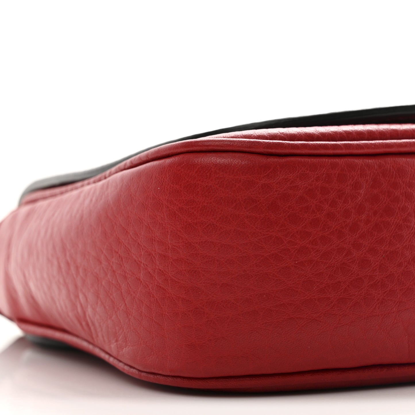 Pebbled Calfskin Small Soho Flap Crossbody Red