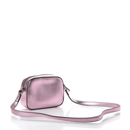 Gucci Metallic Calfskin Children's Glitter Heart Messenger Bag Pink 4 of 11