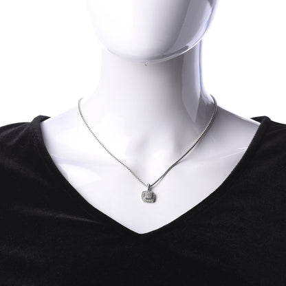 David Yurman Sterling Silver Diamond Pave 7mm Petite Albion Pendant Necklace 2 of 4