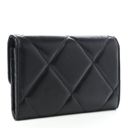 Chanel Lambskin Quilted Chanel 19 Flap Card Holder Black 3 of 9