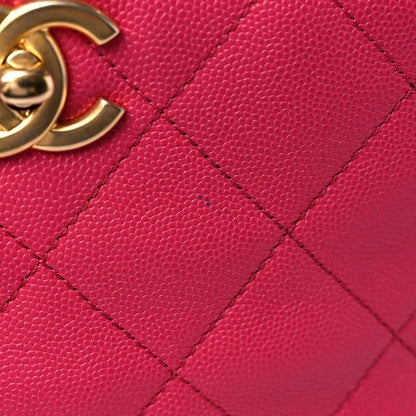 Chanel Caviar Quilted Chain Scarf Handle Bucket Bag Pink 10 of 12