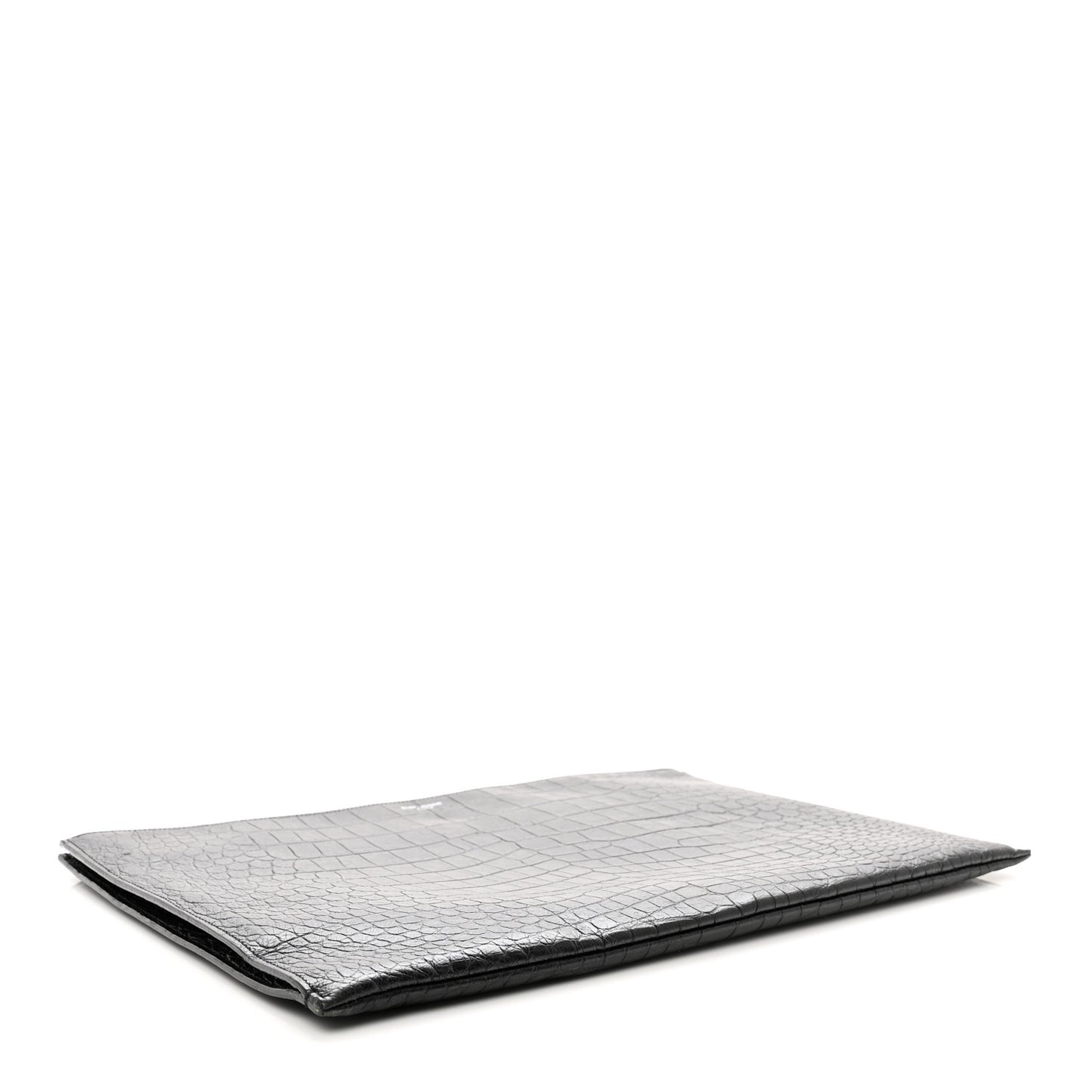 Calfskin Crocodile Embossed Document Holder Black