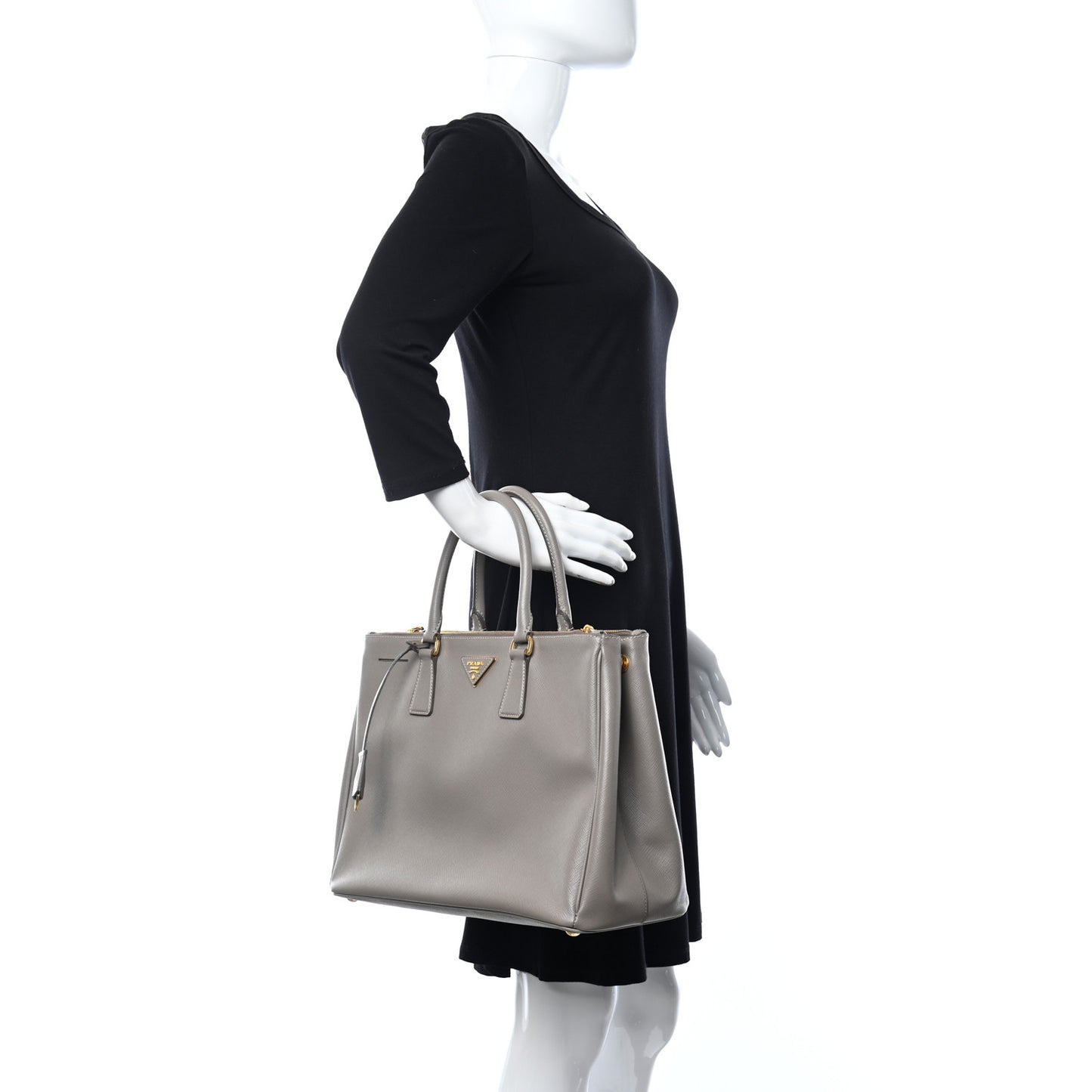 Saffiano Large Galleria Double Zip Tote Argilla