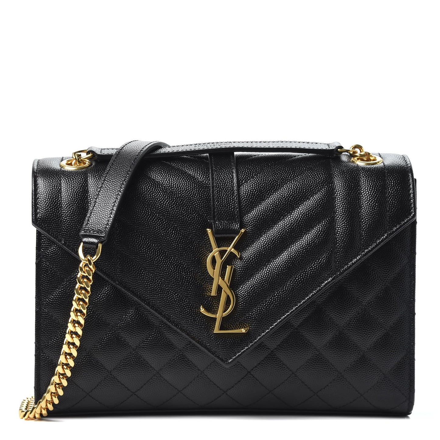 Grain De Poudre Textured Mixed Matelasse Triquilt Medium Monogram Satchel Black