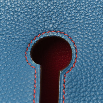 Hermes Togo Bi Color Horseshoe Birkin 35 Mykonos Rubis 9 of 15