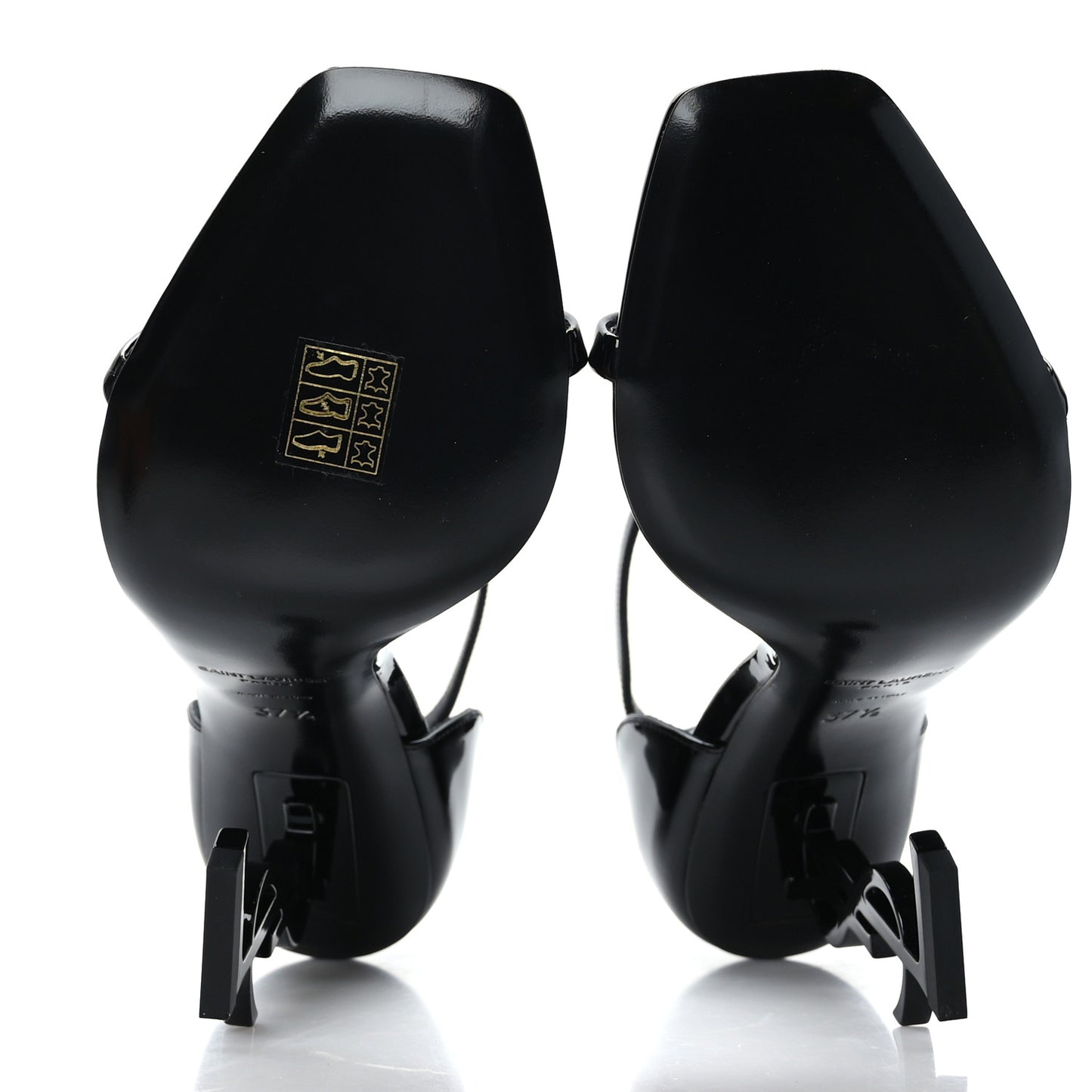 Patent Calfskin Opyum 110 Sandals 37.5 Black