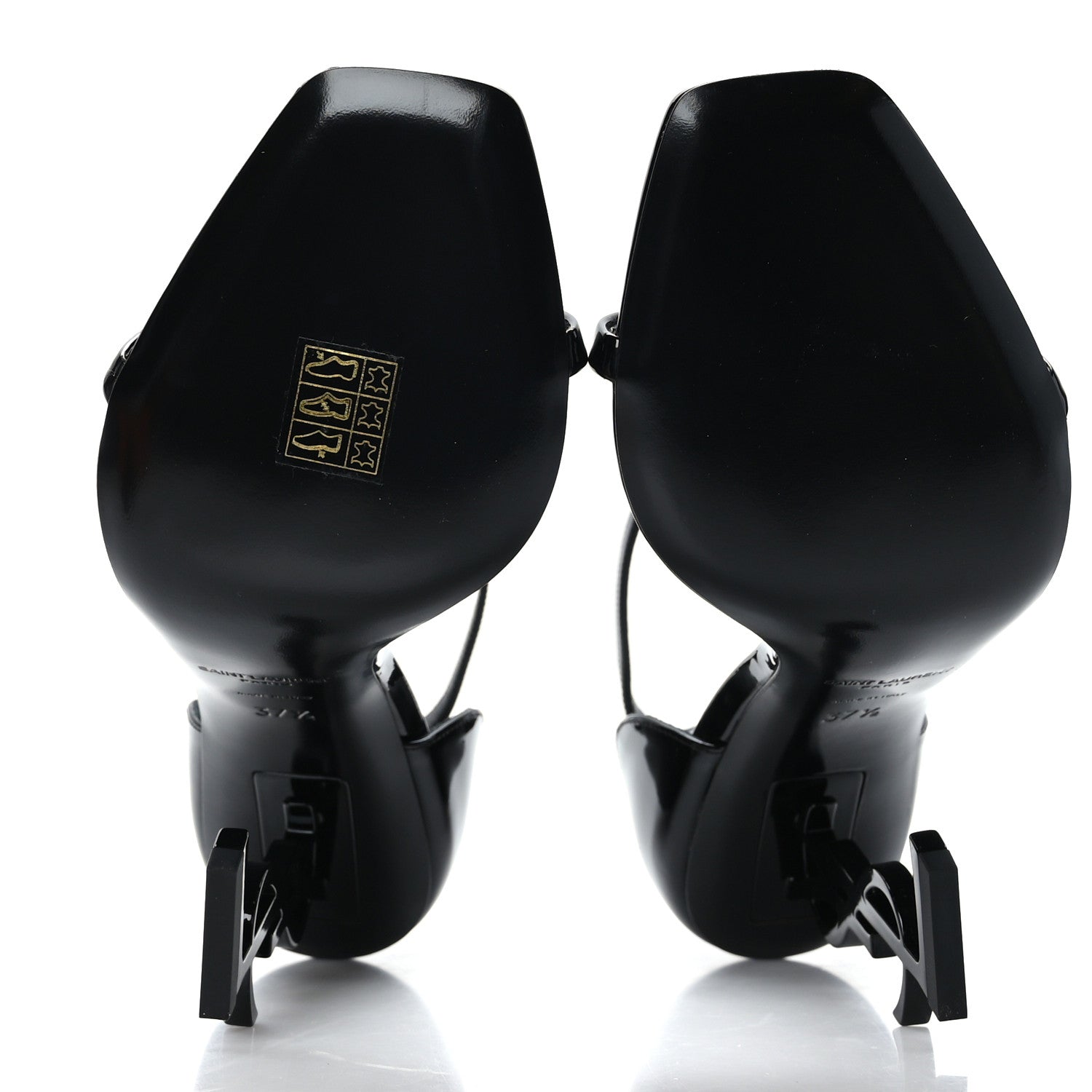 Saint Laurent Patent Calfskin Opyum 110 Sandals 37.5 Black 5 of 7