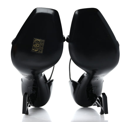 Saint Laurent Patent Calfskin Opyum 110 Sandals 37.5 Black 5 of 7