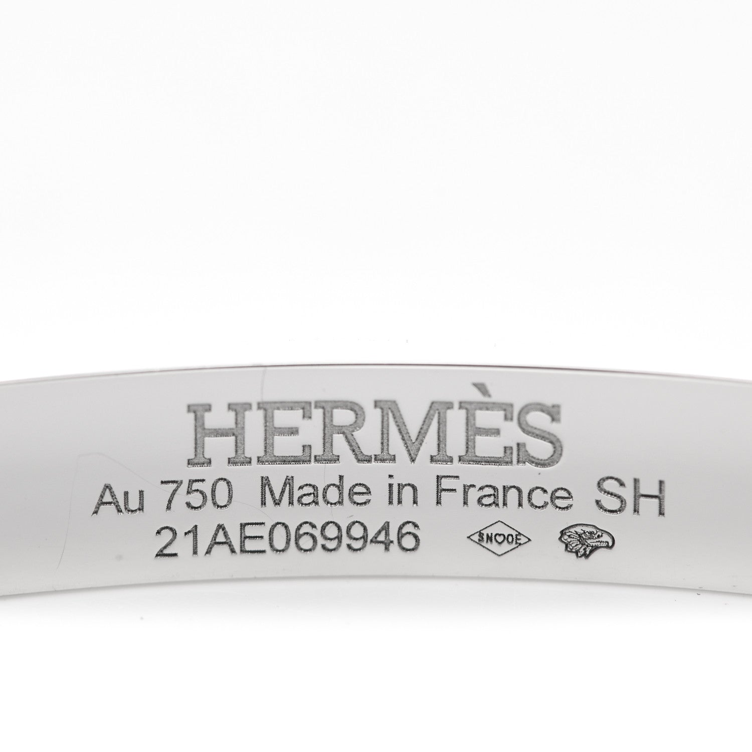 Hermes 18K White Gold Diamond PM Kelly Pave Bracelet SH 4 of 5