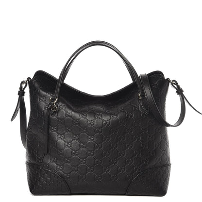 Gucci Guccissima Medium Bree Foldover Tote Black 1 of 8