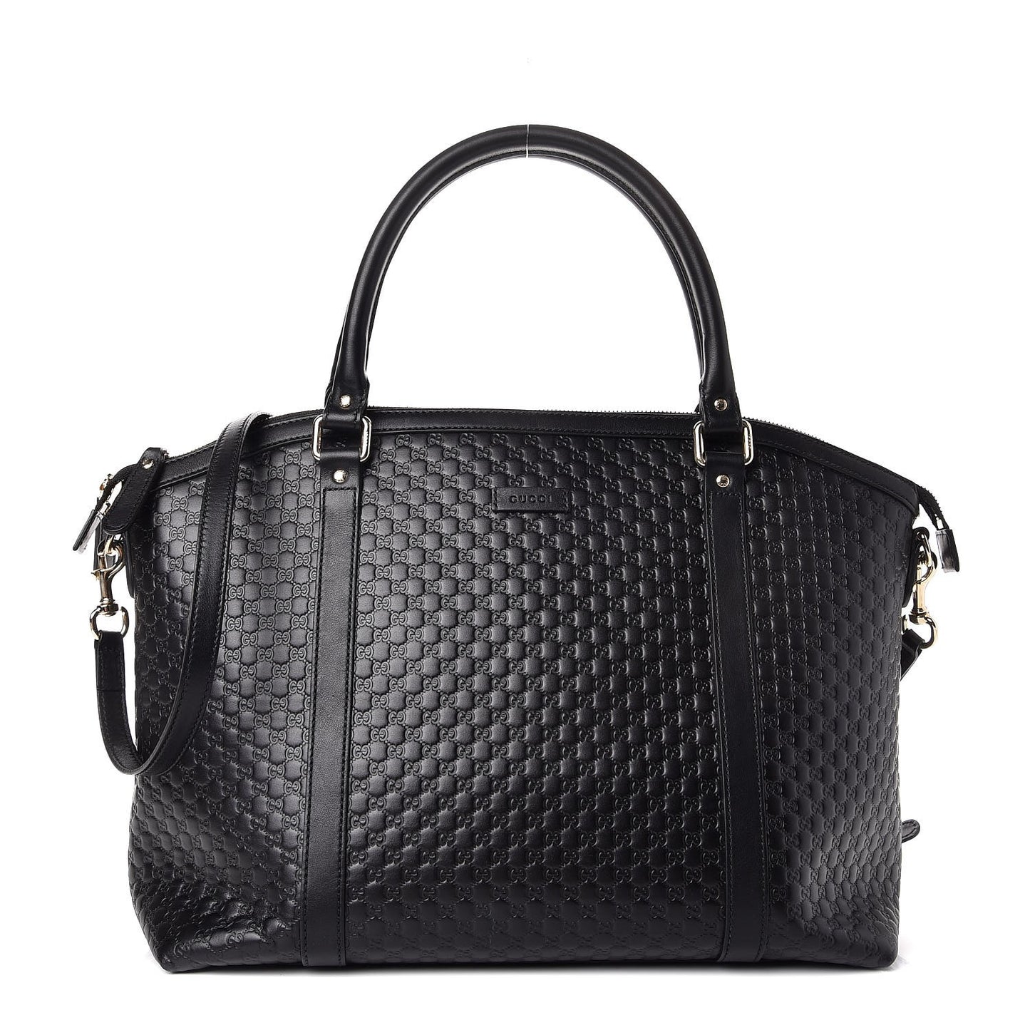 Soft Microguccissima Large Dome Satchel Black