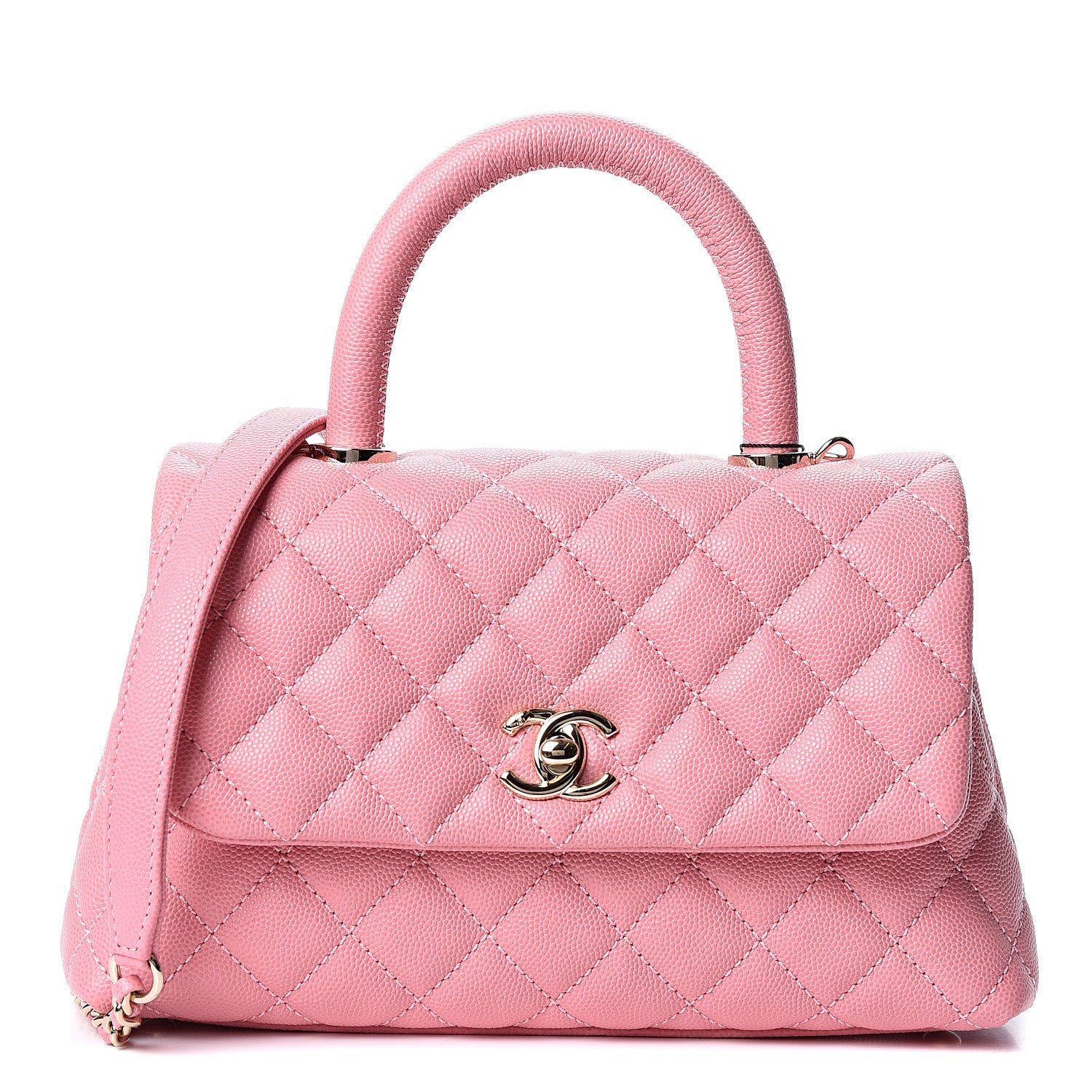 Chanel Caviar Quilted Mini Coco Handle Flap Pink 1 of 9