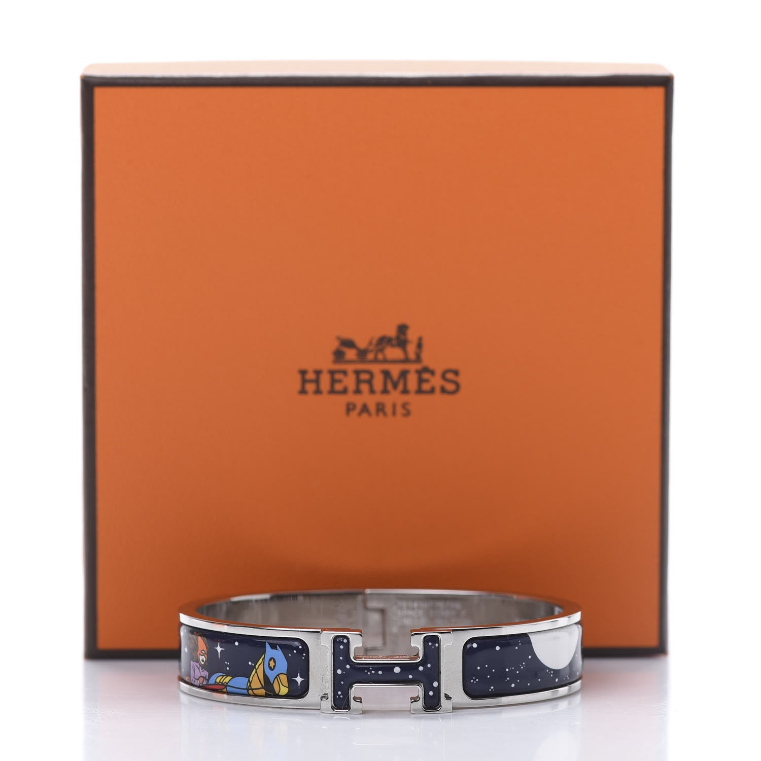 Hermes Enamel Narrow Space Derby Clic Clac H Bracelet PM Indigo Multicolor 6 of 6