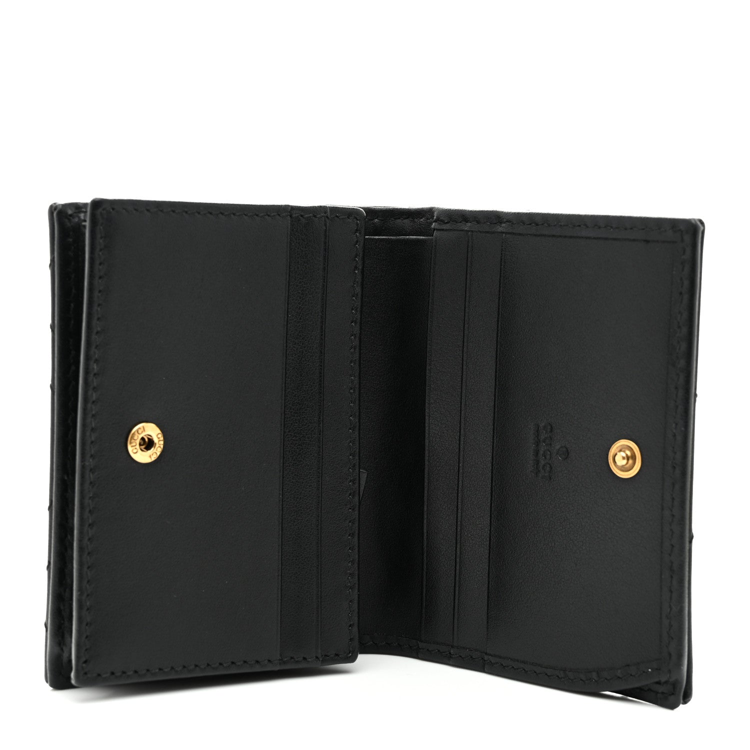 Gucci Calfskin Matelasse GG Marmont Card Case Wallet Black 5 of 8