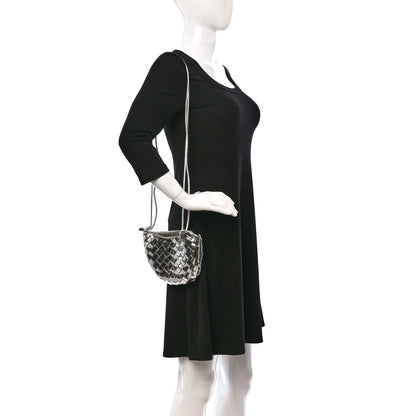 Bottega Veneta Mirror Laminated Nappa Intrecciato Mini Sardine Bag Silver 2 of 9