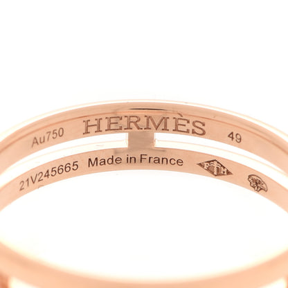 Hermes 18K Rose Gold Ariane Wedding Band Ring 49 4.75 4 of 5