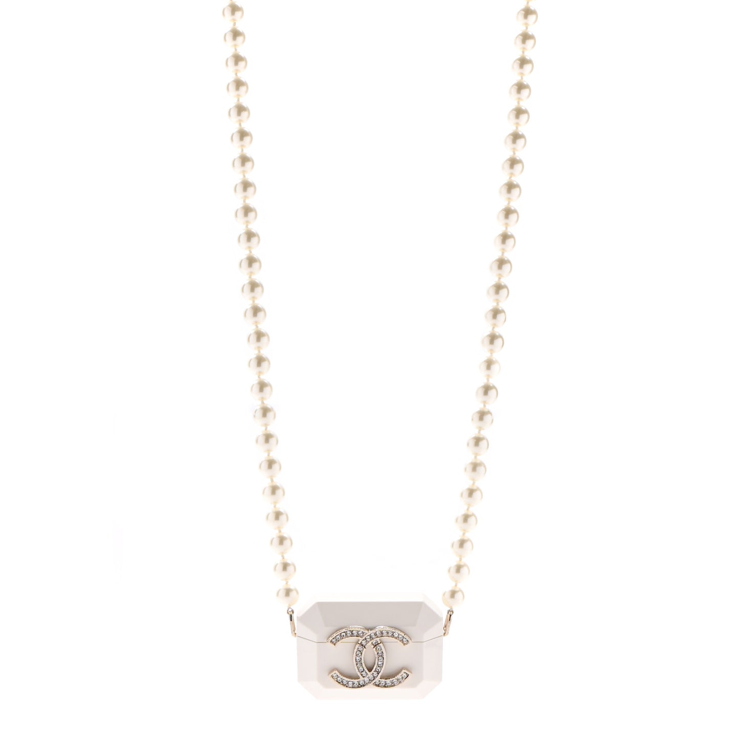Resin Crystal Pearl Airpod Pro Case Necklace Gold White Pearly Black