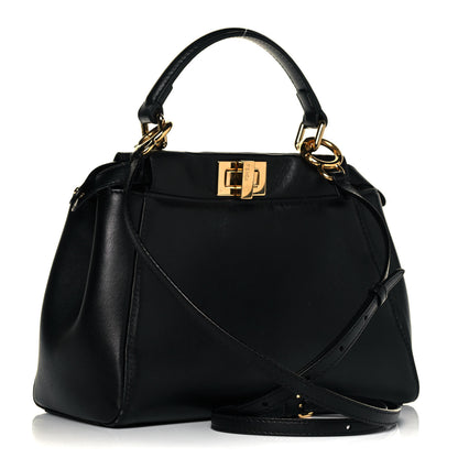 Fendi Nappa Mini Peekaboo Iconic Satchel Black 3 of 9