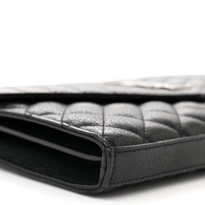 Saint Laurent Sheepskin Tri-Quilt Monogram Envelope Chain Wallet Black 10 of 11