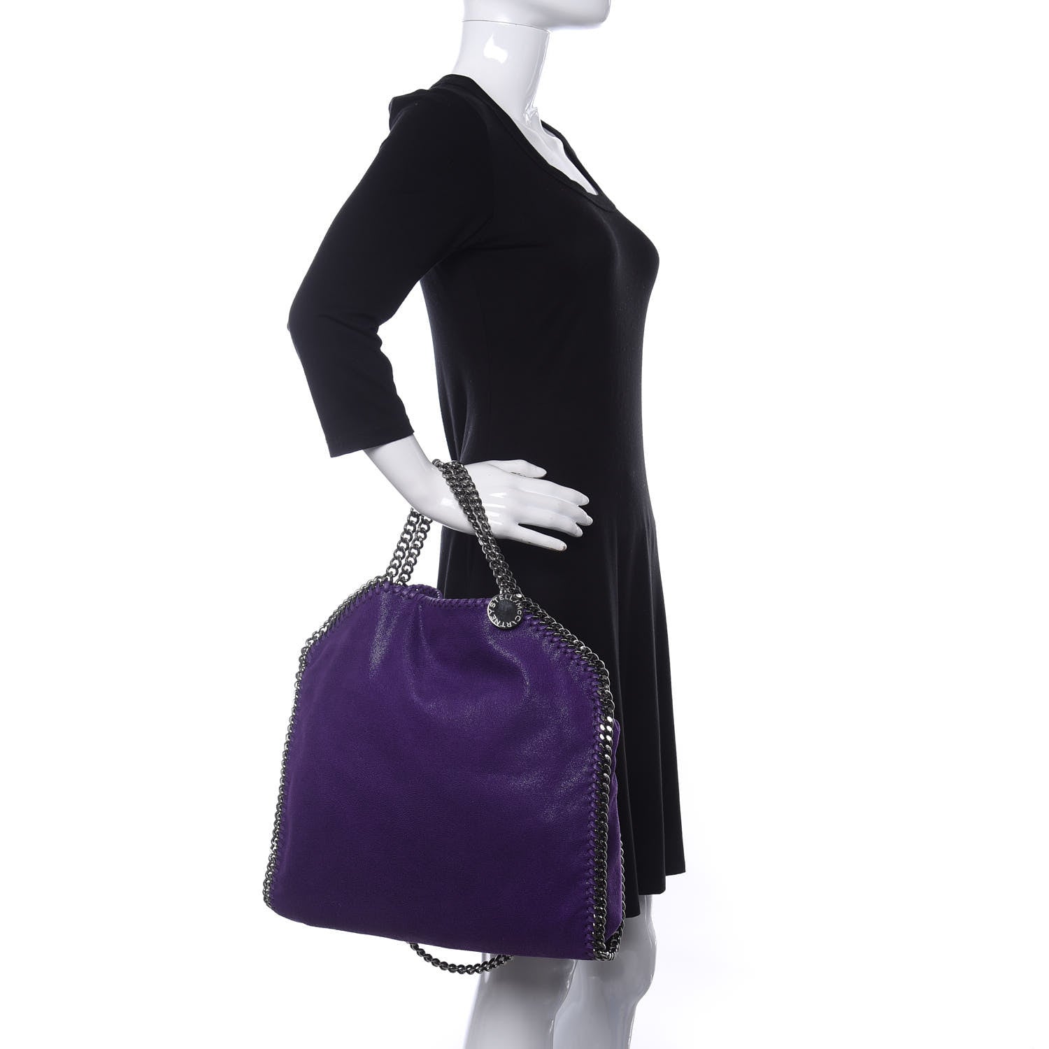 Stella McCartney Shaggy Deer Falabella Fold Over Tote Bright Purple 3 of 10