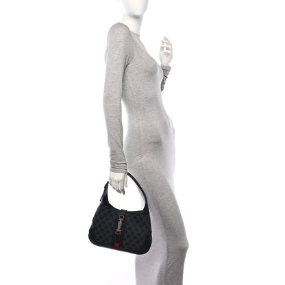 Gucci X BALENCIAGA BB Monogram Calfskin Web Small Jackie 1961 Hobo Black 3 of 11