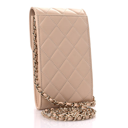 Chanel Lambskin Quilted CC Phone Holder Light Beige 3 of 12
