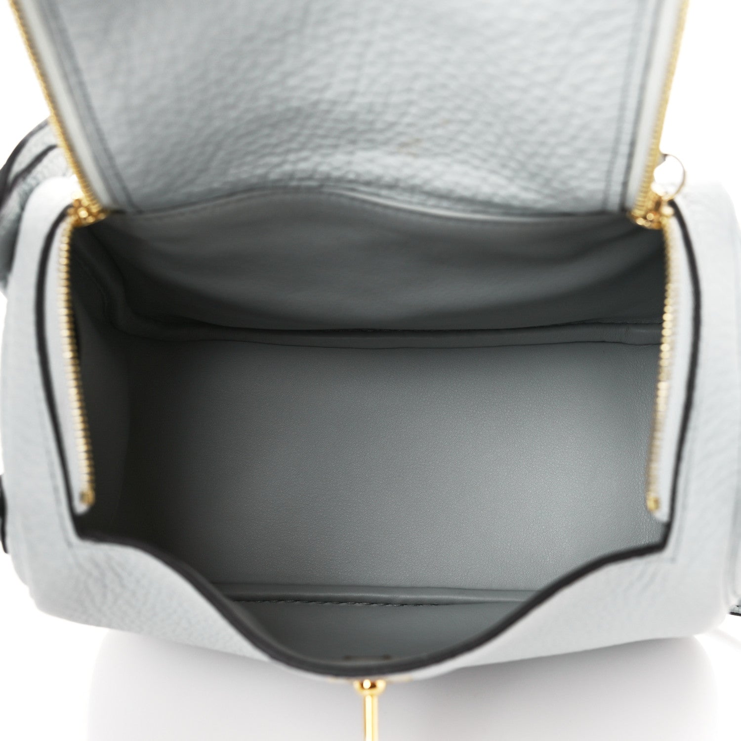 Hermes Taurillon Clemence Mini Lindy 20 Bleu Pale 5 of 11