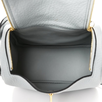 Hermes Taurillon Clemence Mini Lindy 20 Bleu Pale 5 of 11