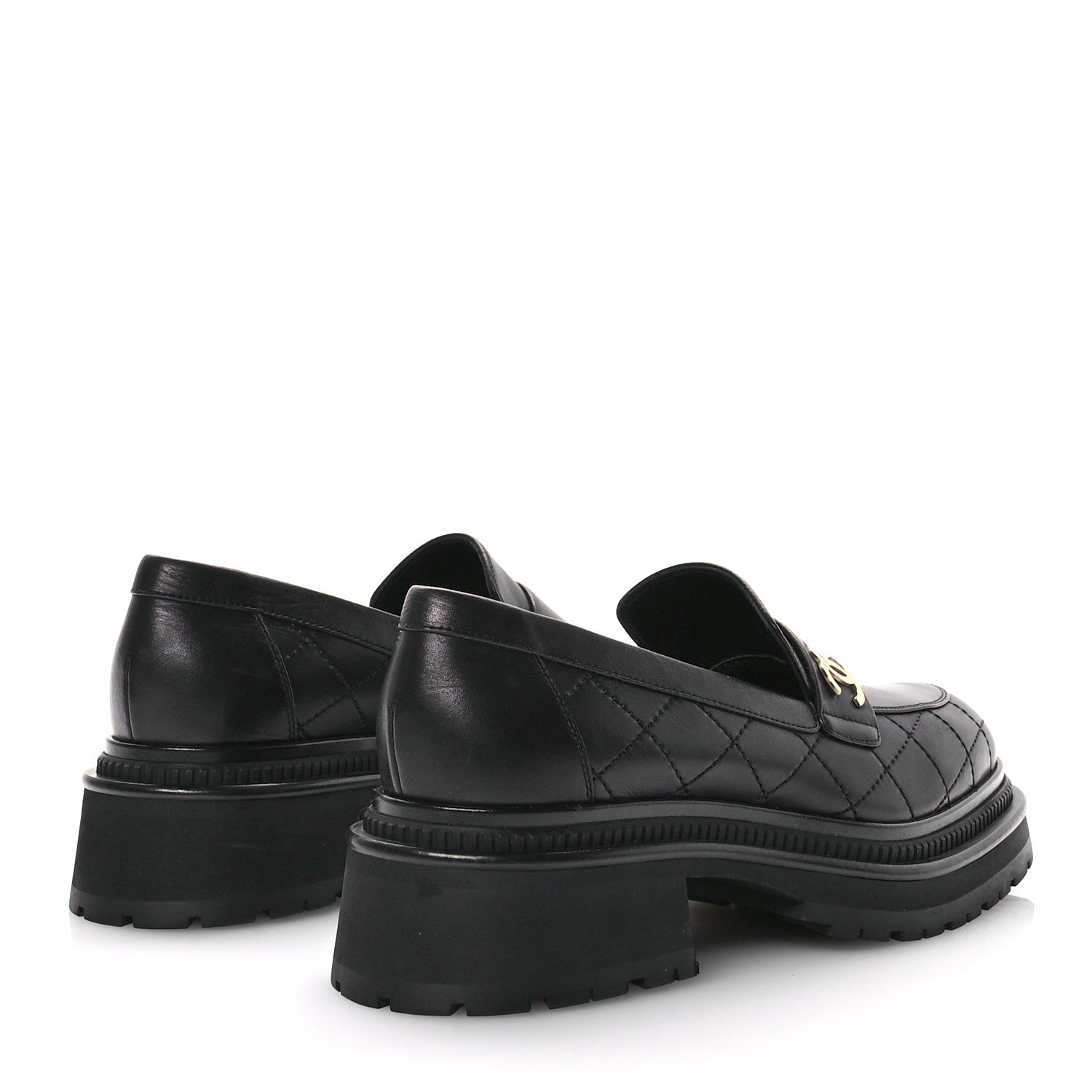 Chanel Calfskin Quilted CC Mocassin Loafers 40 Black 4 of 7