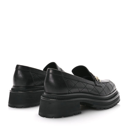 Chanel Calfskin Quilted CC Mocassin Loafers 40 Black 4 of 7