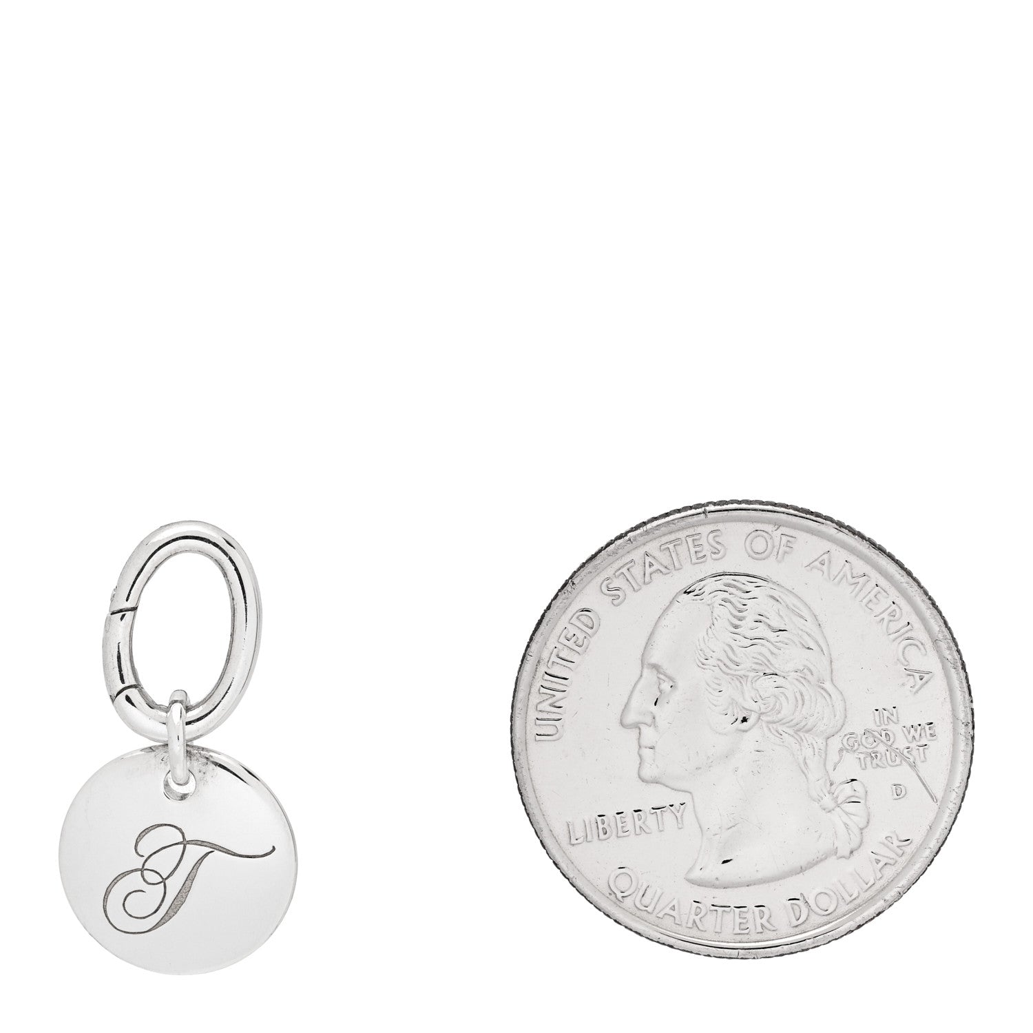 Tiffany Sterling Silver Letter T Disc Charm 2 of 4