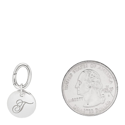 Tiffany Sterling Silver Letter T Disc Charm 2 of 4