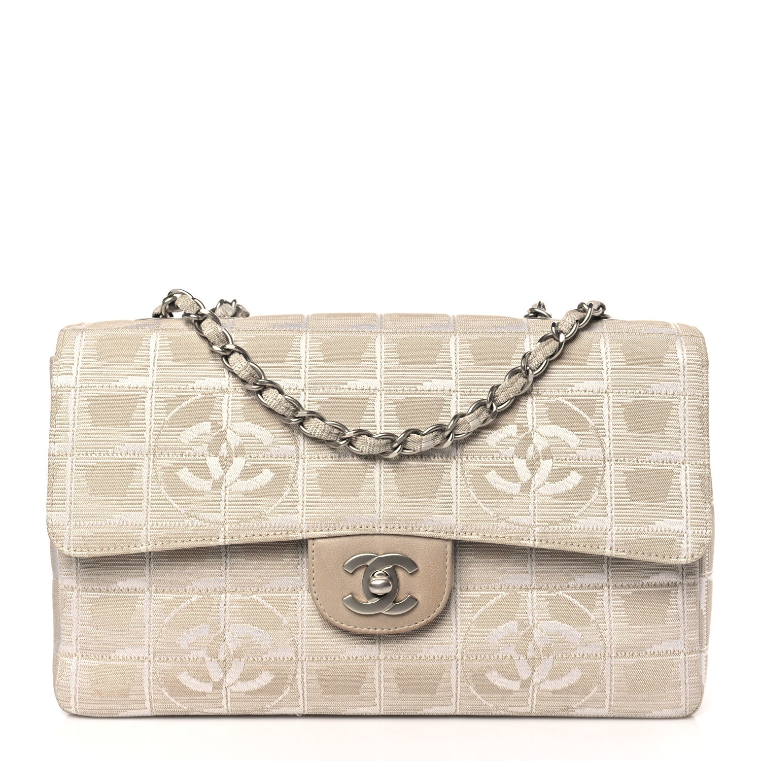 Chanel Nylon Medium Travel Flap Light Beige 1 of 10