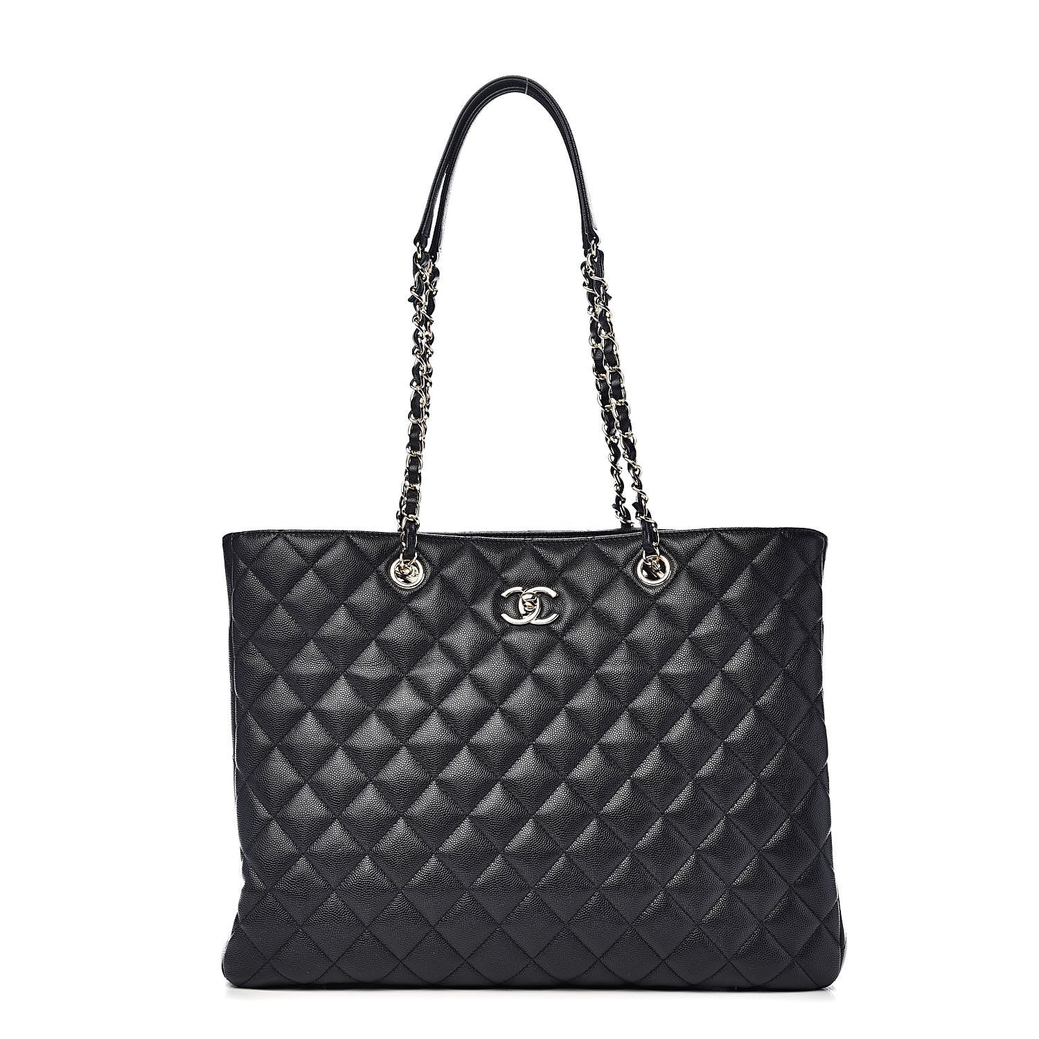 Chanel Caviar Quilted Large CC Shopping Tote Navy 1 of 10