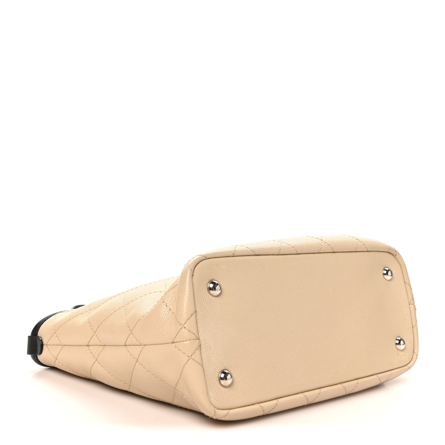 Grained Calfskin Medium Fever Shopping Tote Beige