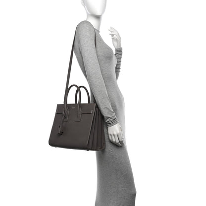 Saint Laurent Grained Calfskin Small Sac De Jour Fog 2 of 11