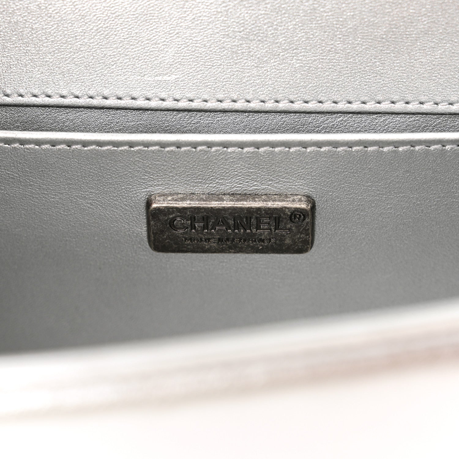 Chanel Metallic Lambskin Embellished Medium Boy Flap Silver 5 of 14