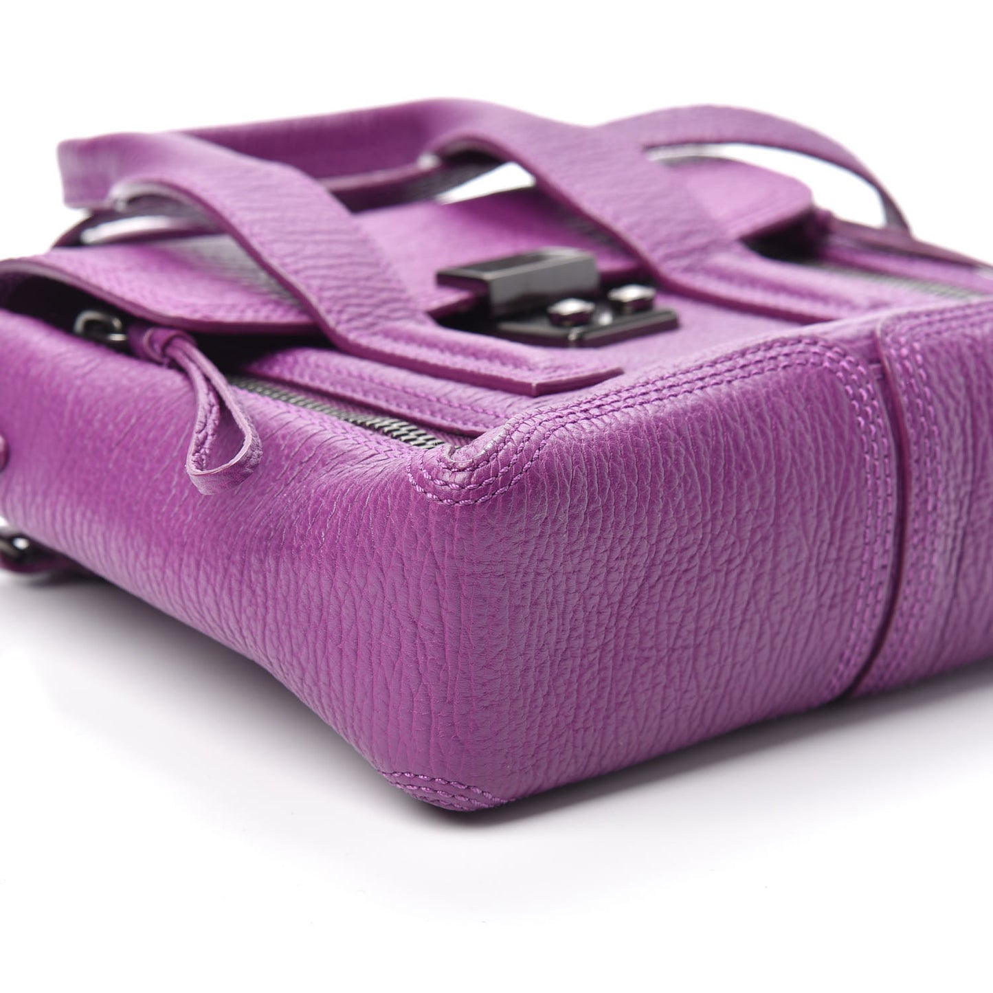 3.1 Textured Calfskin Mini Pashli Satchel Orchid