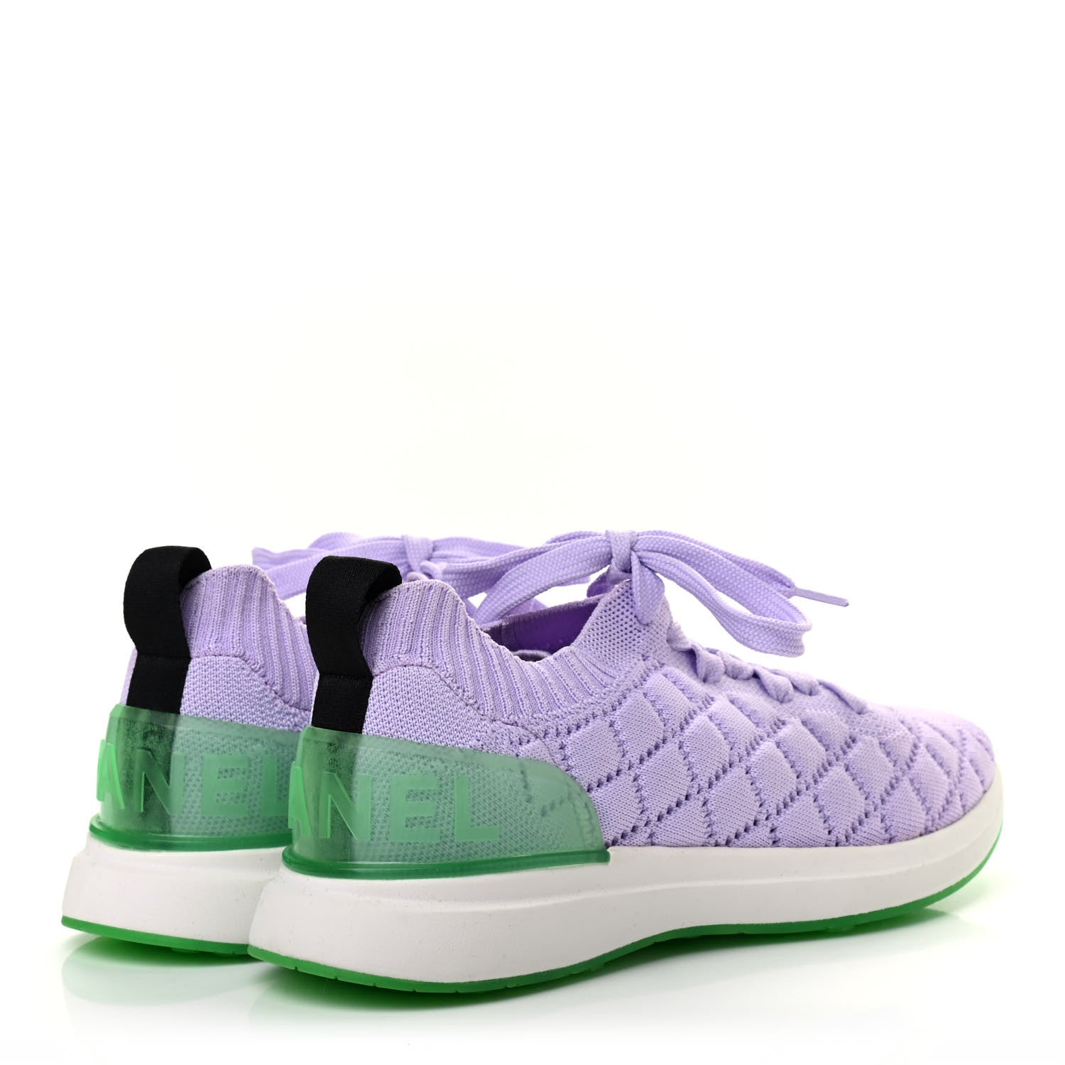 Chanel Mixed Fibers Quilted Womens CC Sneakers 39 Purple 4 of 7