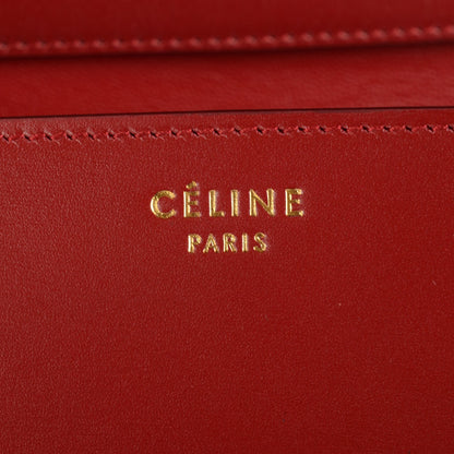Celine Box Calfskin Medium Classic Box Flap Bag Red 7 of 10