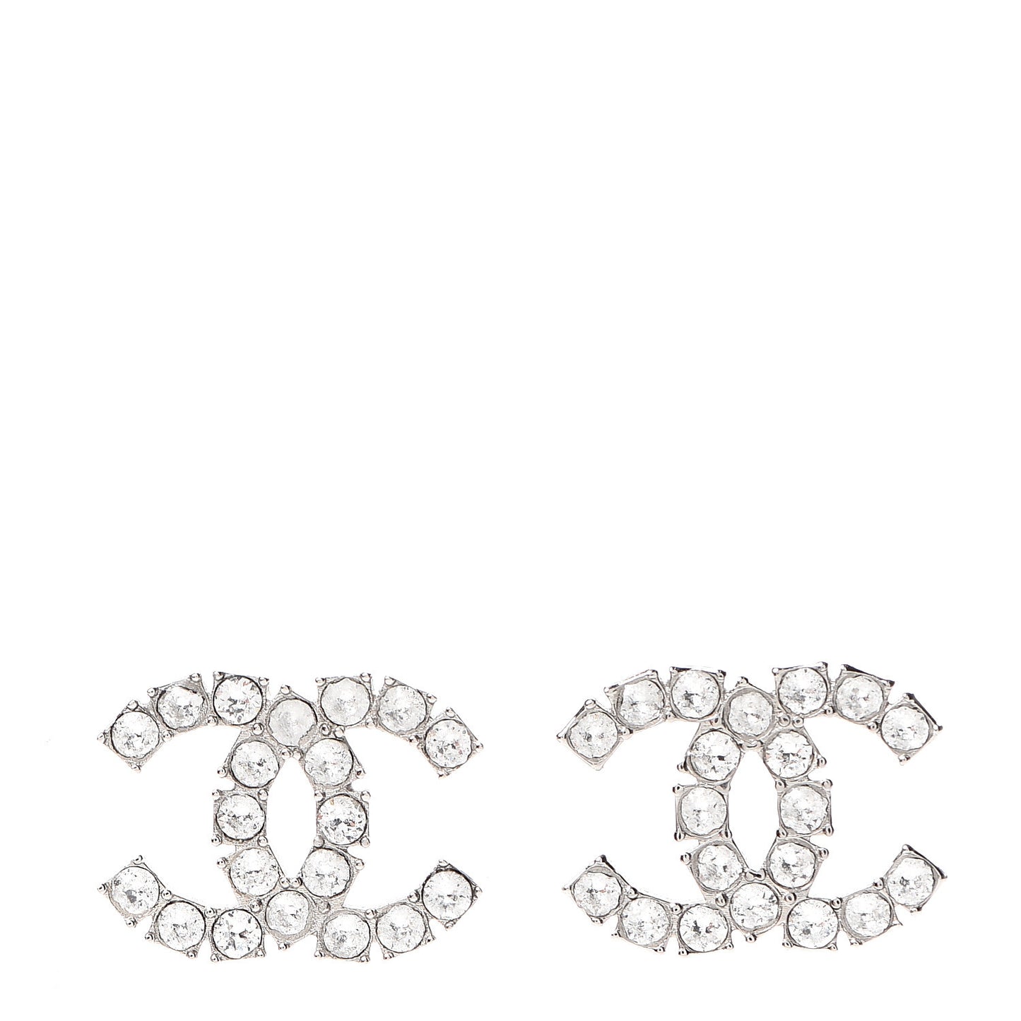 Crystal CC Earrings Silver