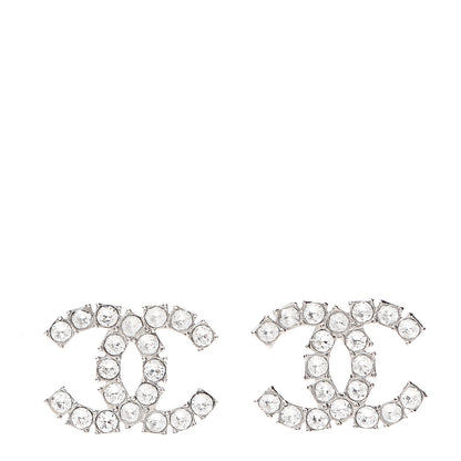 Chanel Crystal CC Earrings Silver 1 of 5