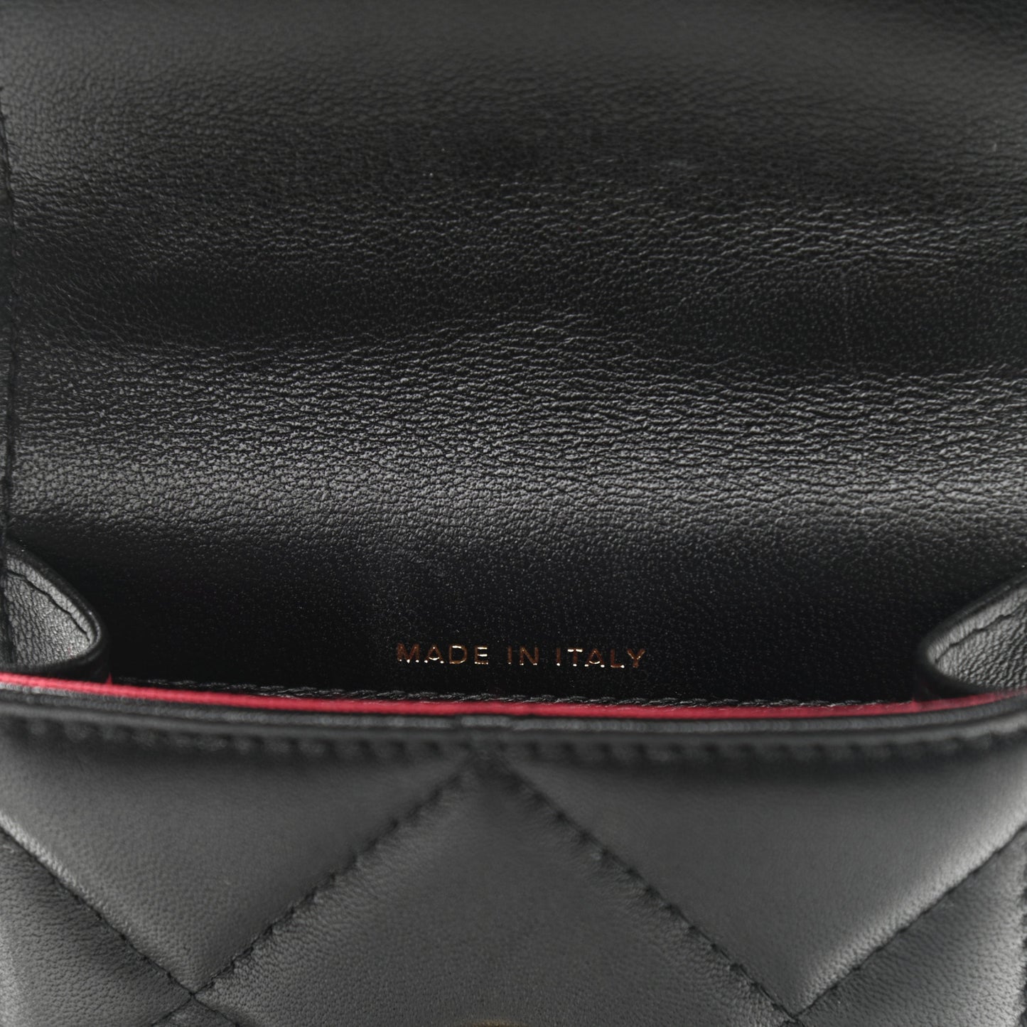 Lambskin Quilted Chanel 19 Phone Holder With Chain Black