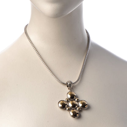 John Hardy Sterling Silver 22K Gold Palu Cross Pendant Necklace 2 of 9