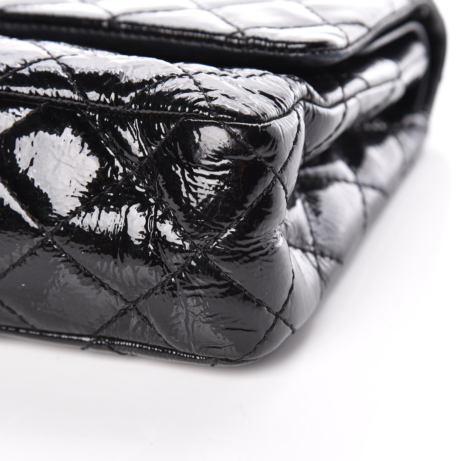 Chanel Distressed Patent Quilted 2.55 Reissue 226 Flap Black 11 of 11