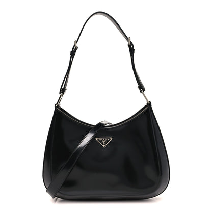 Prada Spazzolato Large Cleo Adjustable Strap Shoulder Bag Black 1 of 9